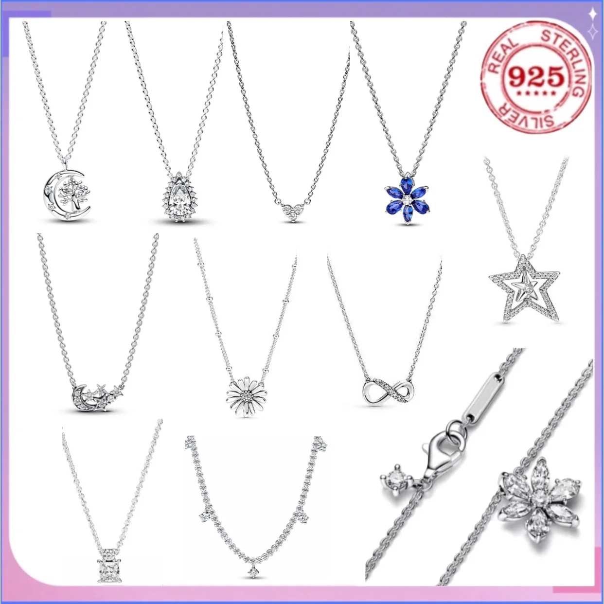 Sweet and unique 925% sterling silver fashionable star heart Daisy butterfly charming necklace DIY fine jewelry for women gifts
Sweet and unique 925% sterling silver fashionable star heart Daisy butterfly charming necklace DIY fine jewelry for women gifts