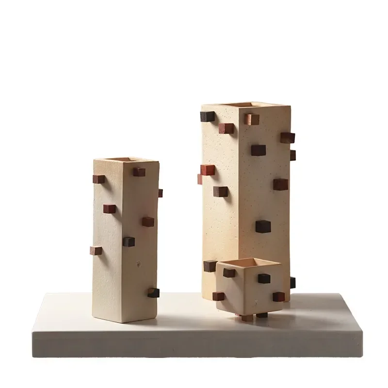 Wabi Sand medieval square ceramic vase, creative ornament, soft decoration in the home model room
Wabi Sand medieval square ceramic vase, creative ornament, soft decoration in the home model room