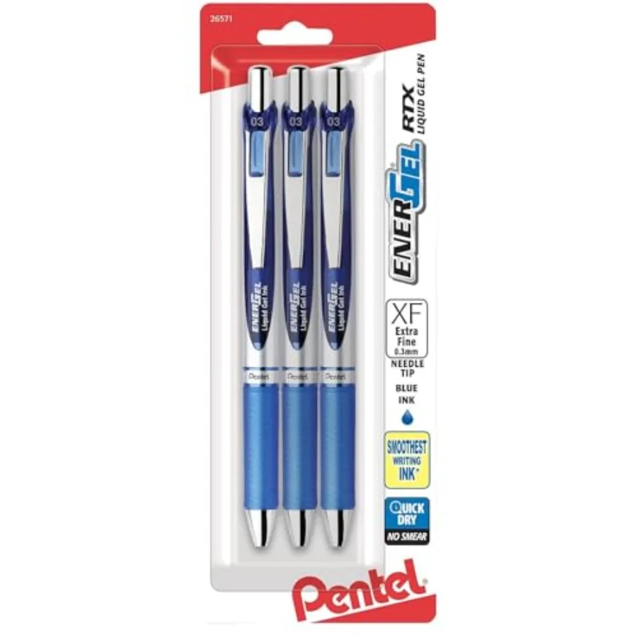 EnerGel RTX Retractable Liquid Gel Pen, 0.3mm,Needle Tip, Extra Fine Line, Ink, Pack of 3 (BLN73BP3C
EnerGel RTX Retractable Liquid Gel Pen, 0.3mm,Needle Tip, Extra Fine Line, Ink, Pack of 3 (BLN73BP3C