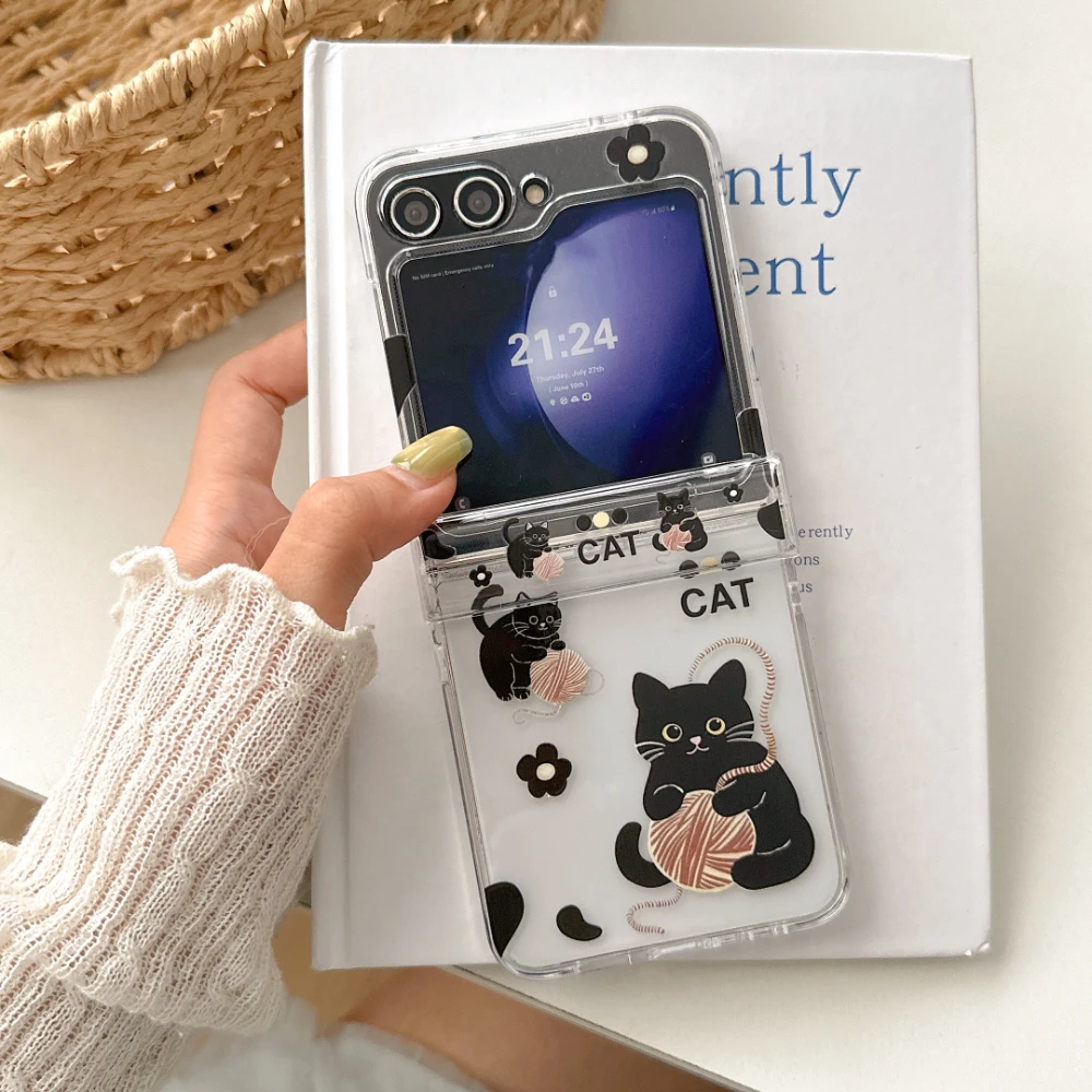 Fashion Clear Kitty Cat Fold Transparent With Bracelet Lanyard Phone Case For Samsung Z Flip 5 4 3 6 7 Bumper Cases Cover
Fashion Clear Kitty Cat Fold Transparent With Bracelet Lanyard Phone Case For Samsung Z Flip 5 4 3 6 7 Bumper Cases Cover