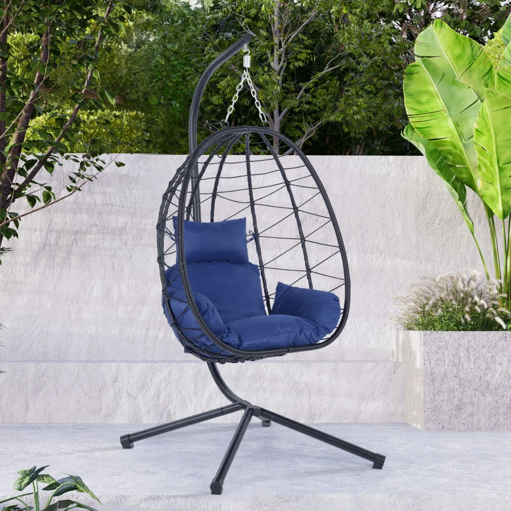 Egg Chair with Stand, Patio Wicker Hanging Egg Chairs, Hanging Basket Chairs Hammock Chair, Outdoor Swing Chair
Egg Chair with Stand, Patio Wicker Hanging Egg Chairs, Hanging Basket Chairs Hammock Chair, Outdoor Swing Chair