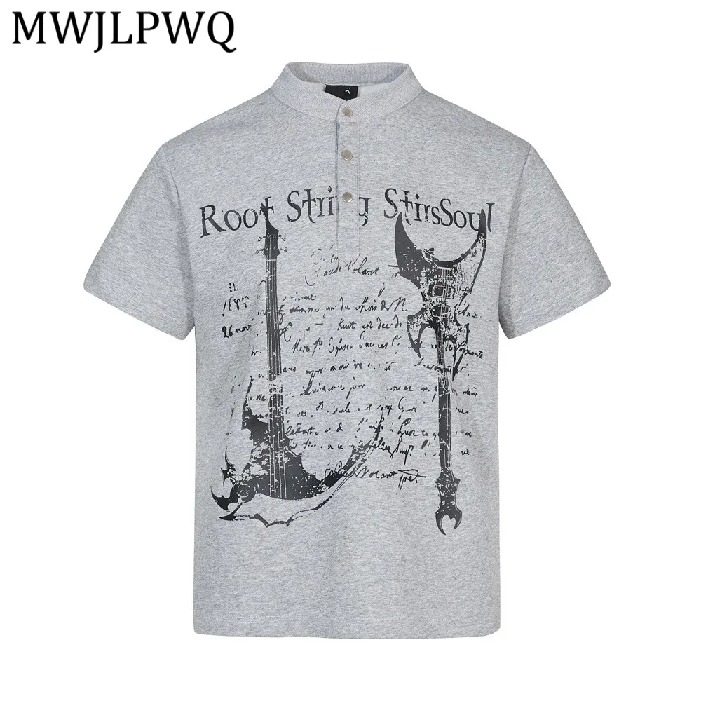 MWJLPWQ Hip-Hop Letter Print Loose Short-Sleeve T-Shirt For Men Summer Trendy Round-Neck Button Half-Open Collar Tee Chic 16241
MWJLPWQ Hip-Hop Letter Print Loose Short-Sleeve T-Shirt For Men Summer Trendy Round-Neck Button Half-Open Collar Tee Chic 16241