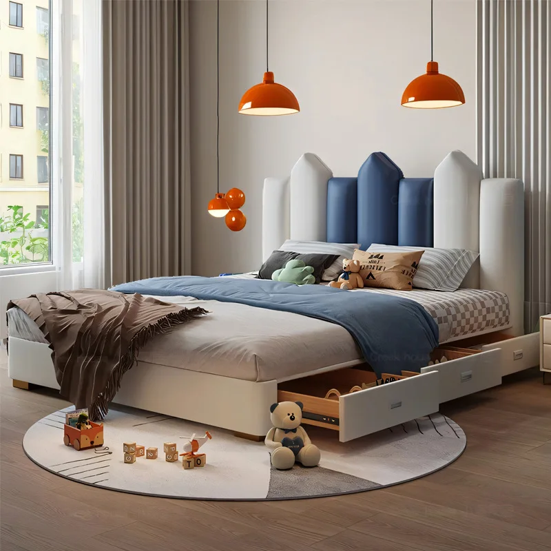 Solid wood children boy Internet celebrity single modern simple storage bed girl 1.5m male
Solid wood children boy Internet celebrity single modern simple storage bed girl 1.5m male