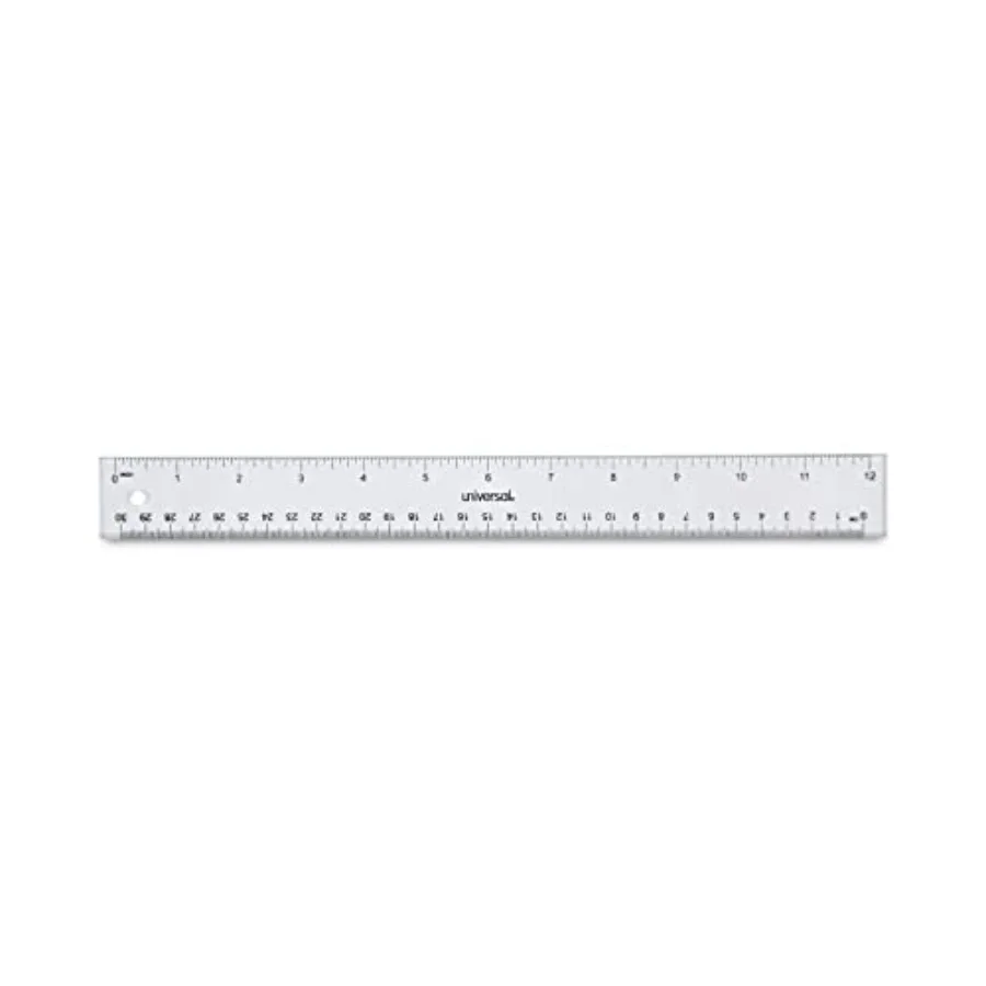 Clear plastic ruler for office and school use, transparent color, durable and precise with standard/metric dual scale, 12-inch
Clear plastic ruler for office and school use, transparent color, durable and precise with standard/metric dual scale, 12-inch