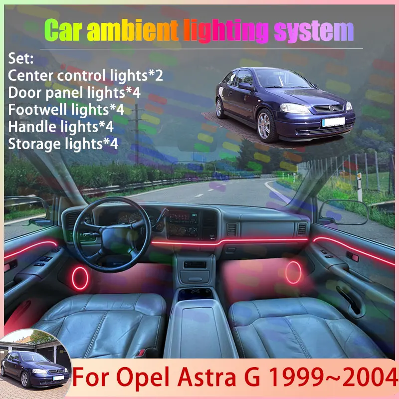 Для Opel Astra G 1999~2004 Vauxhall T98 MK2 2-го поколения: Комплект атмосферной RGB-подсветки с эффектом бегущих огней (24 в 1)
Для Opel Astra G 1999~2004 Vauxhall T98 MK2 2-го поколения: Комплект атмосферной RGB-подсветки с эффектом бегущих огней (24 в 1)