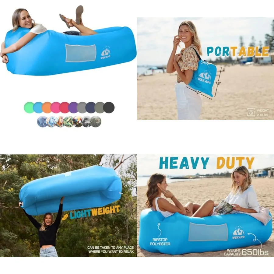 Inflatable Couch Air Lounger Chair - Camping and Beach Accessories, Portable Blow up Sofa for Hiking, Lawn, Indoor/Outdoor Movi
Inflatable Couch Air Lounger Chair - Camping and Beach Accessories, Portable Blow up Sofa for Hiking, Lawn, Indoor/Outdoor Movi