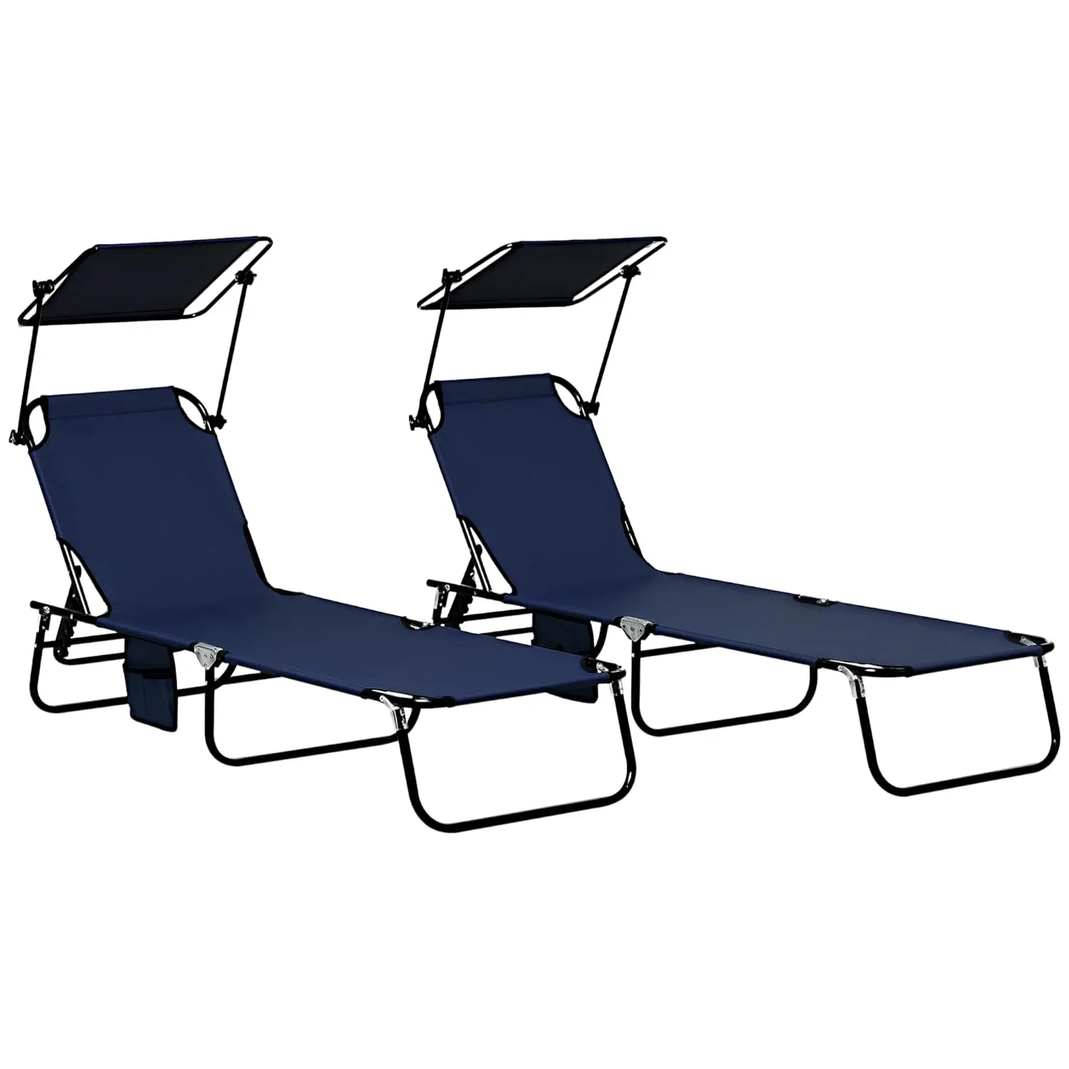 Folding Chaise Lounge 2pc Outdoor Reclining Canopy Shade Steel Frame Side Pocket Beach Yard Patio, Custom
Folding Chaise Lounge 2pc Outdoor Reclining Canopy Shade Steel Frame Side Pocket Beach Yard Patio, Custom
