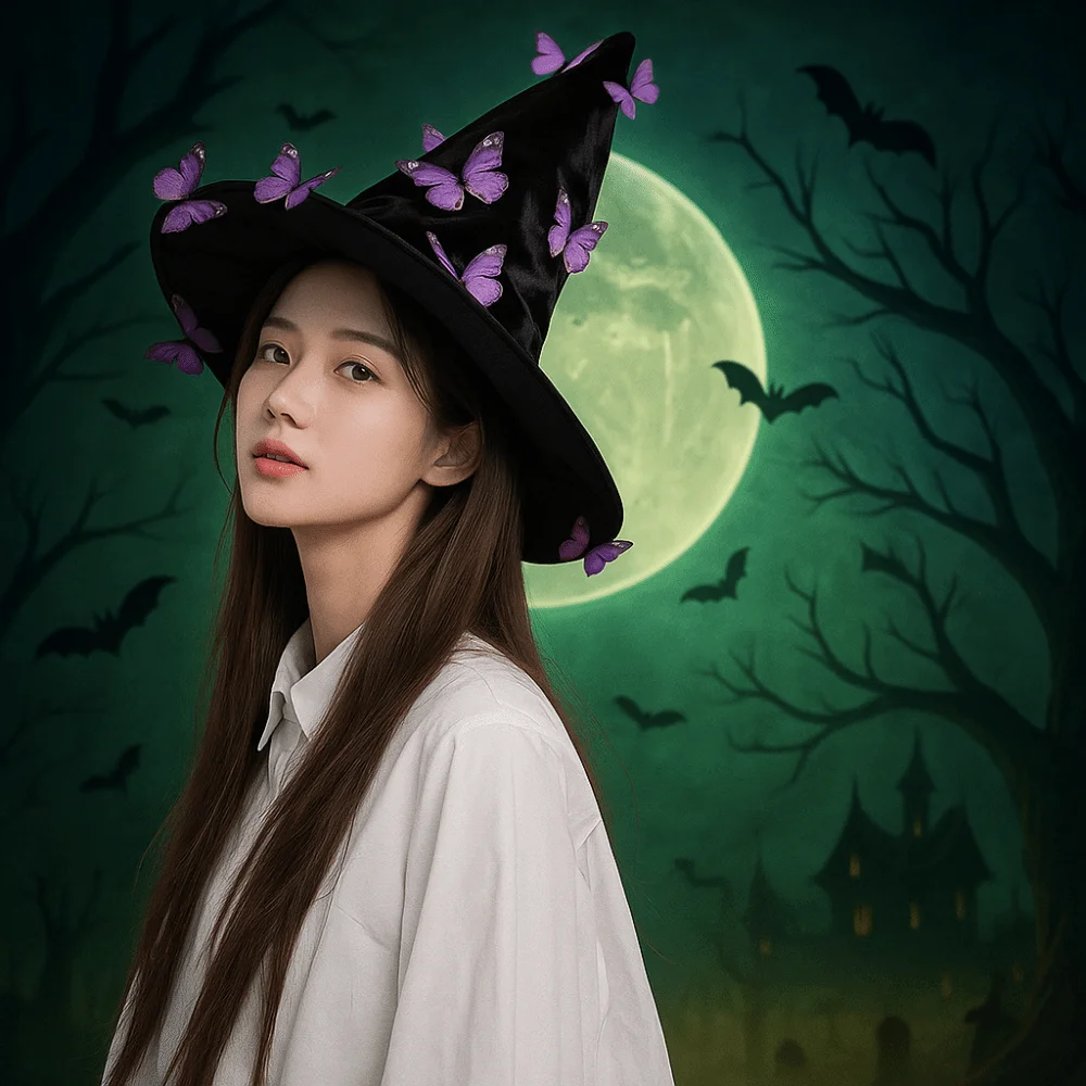 Creative Colorful Halloween Witch Hat Velvet Cosplay Accessories Butterfly Wizard Cap Party Props Halloween Black Cap Children
Creative Colorful Halloween Witch Hat Velvet Cosplay Accessories Butterfly Wizard Cap Party Props Halloween Black Cap Children