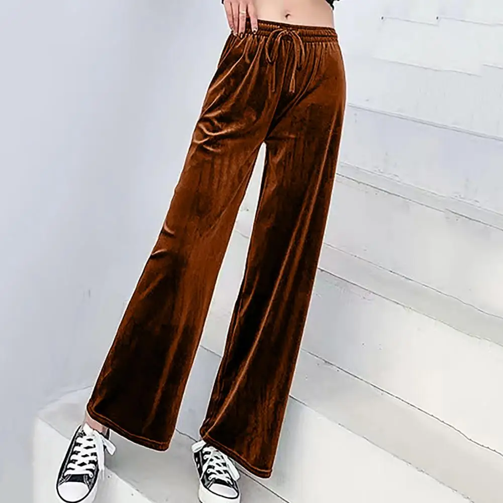 Women Velvet Pants Women Sweatpants Elegant Women's Velvet Wide Leg Pants with Adjustable Drawstring Waist Stylish for Casual
Women Velvet Pants Women Sweatpants Elegant Women's Velvet Wide Leg Pants with Adjustable Drawstring Waist Stylish for Casual