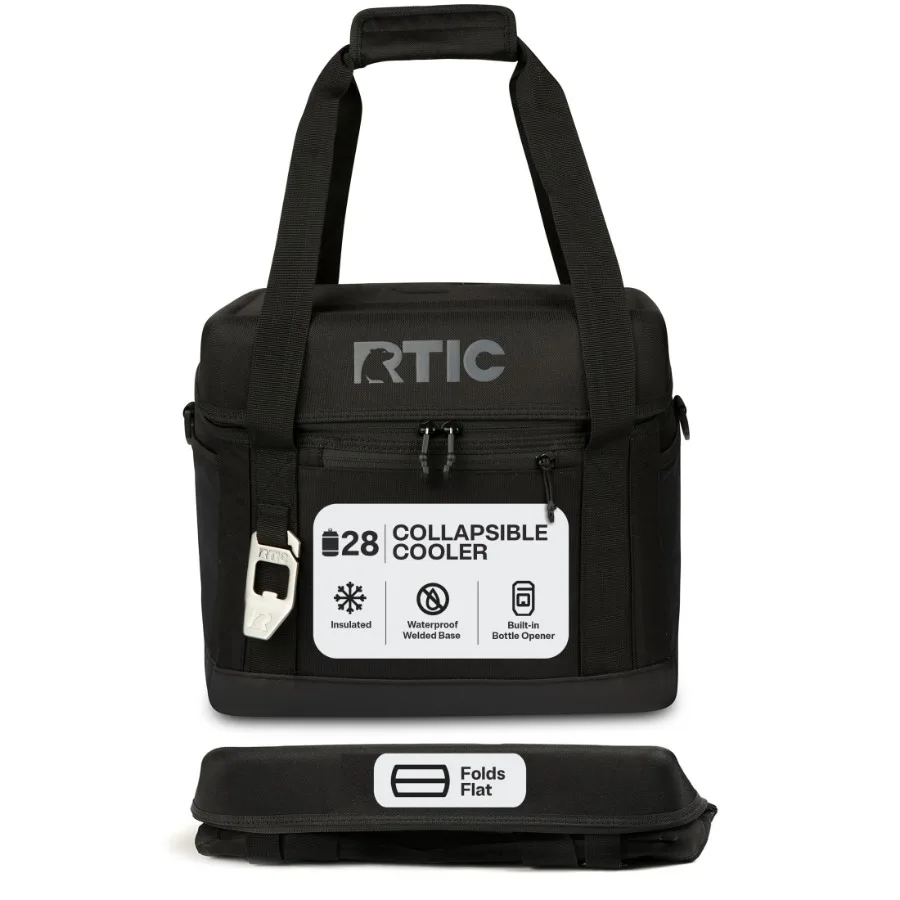 28-Can 27 Qt Collapsible Soft Cooler with Built-in Bottle Opener for Picnics, Beach Camping Black, Lightweight Leak-Resistant
28-Can 27 Qt Collapsible Soft Cooler with Built-in Bottle Opener for Picnics, Beach Camping Black, Lightweight Leak-Resistant