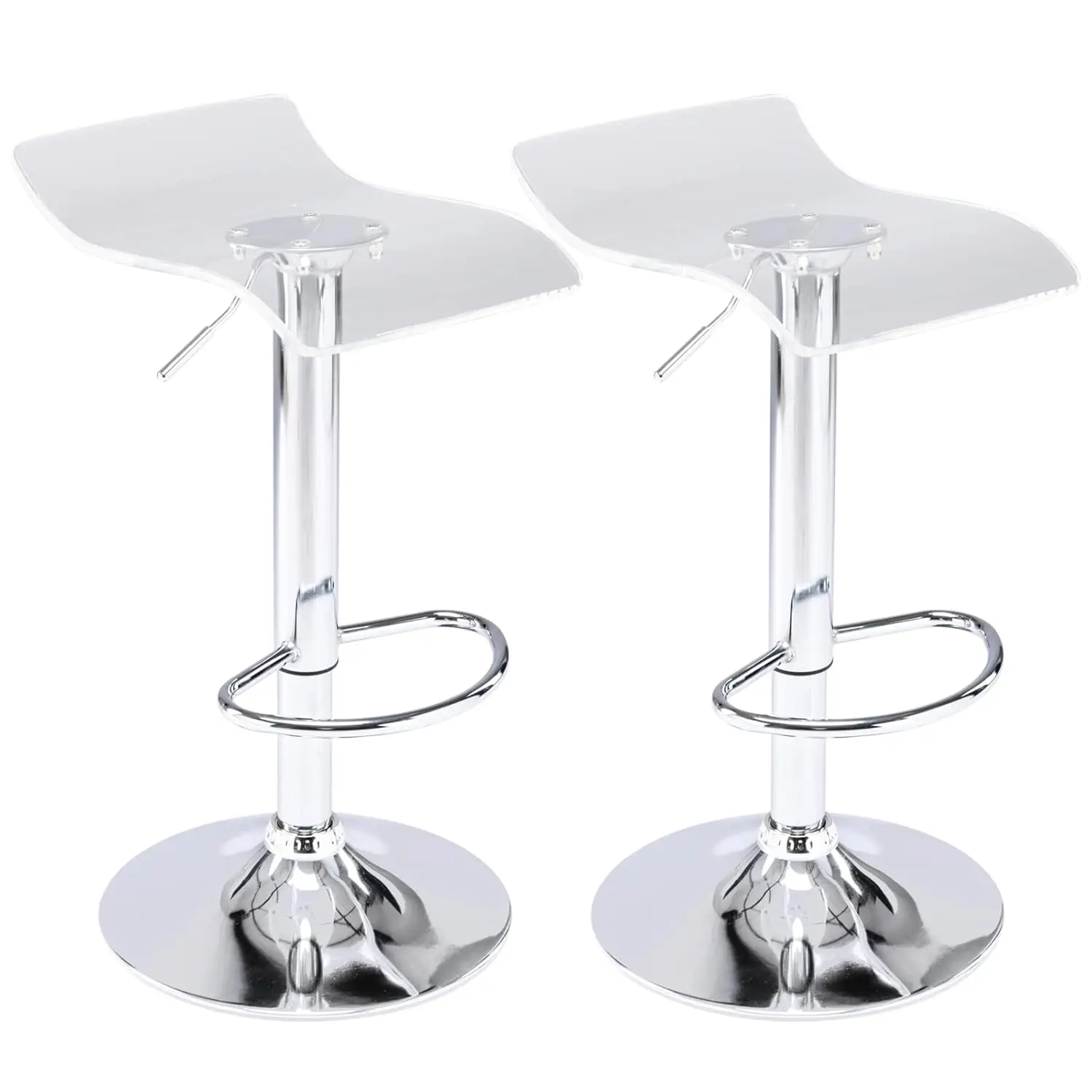 Acrylic Bar Stools Set of 2, Backless Transparent Swivel Adjustable Airlift Barstools, Counter Height Bar Chairs, Customized
Acrylic Bar Stools Set of 2, Backless Transparent Swivel Adjustable Airlift Barstools, Counter Height Bar Chairs, Customized