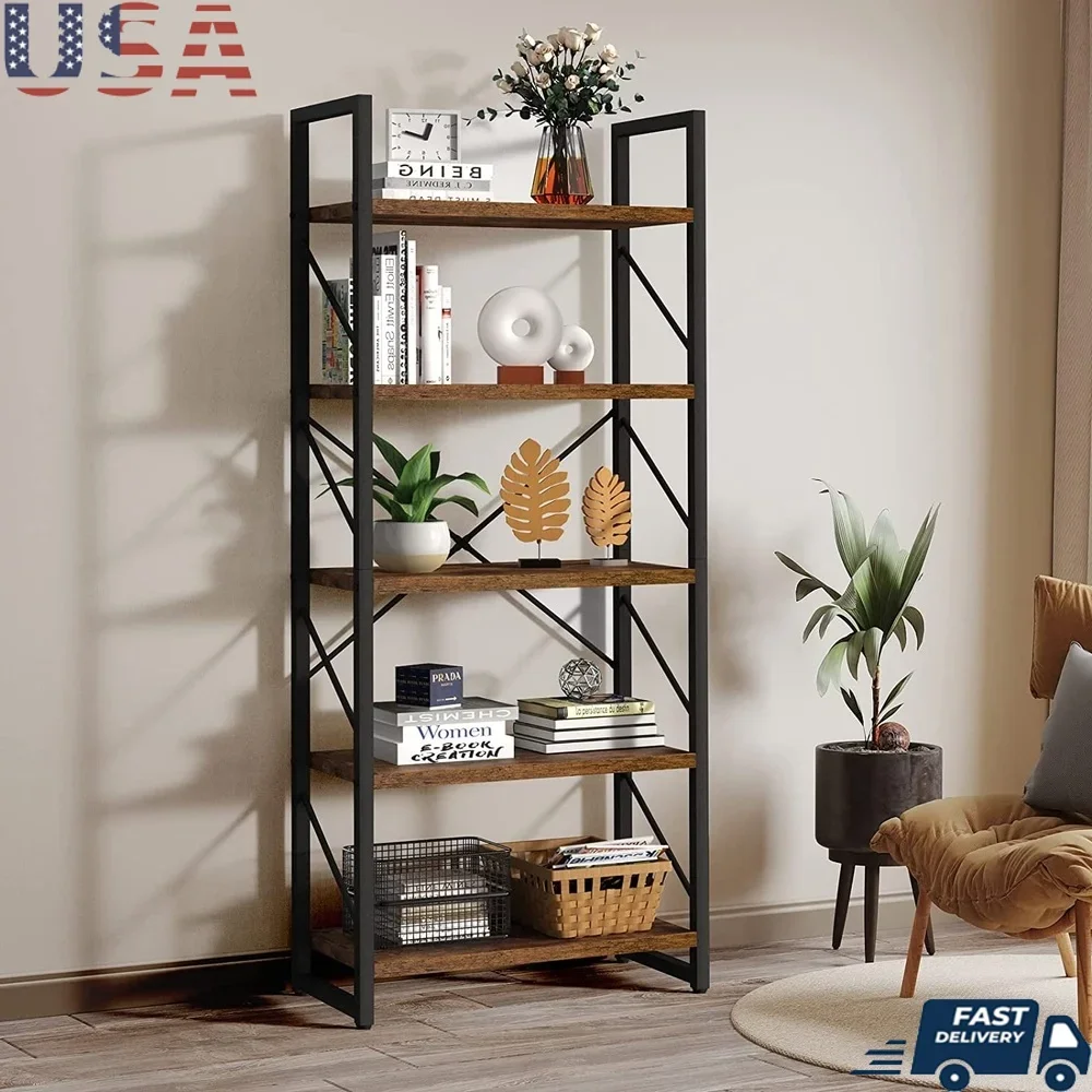 5 Tier Ladder Bookshelf Modern Storage Rack with Sturdy Metal Frame Open Shelves Plant Display Bookcase Living Room Office
5 Tier Ladder Bookshelf Modern Storage Rack with Sturdy Metal Frame Open Shelves Plant Display Bookcase Living Room Office