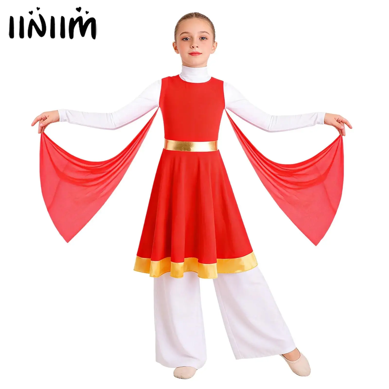 Kids Girls Liturgical Praise Ballet Lyrical Dance Tunic Dress Contemporary Dance Dress with Mesh Drapes Church Choir Costume
Kids Girls Liturgical Praise Ballet Lyrical Dance Tunic Dress Contemporary Dance Dress with Mesh Drapes Church Choir Costume