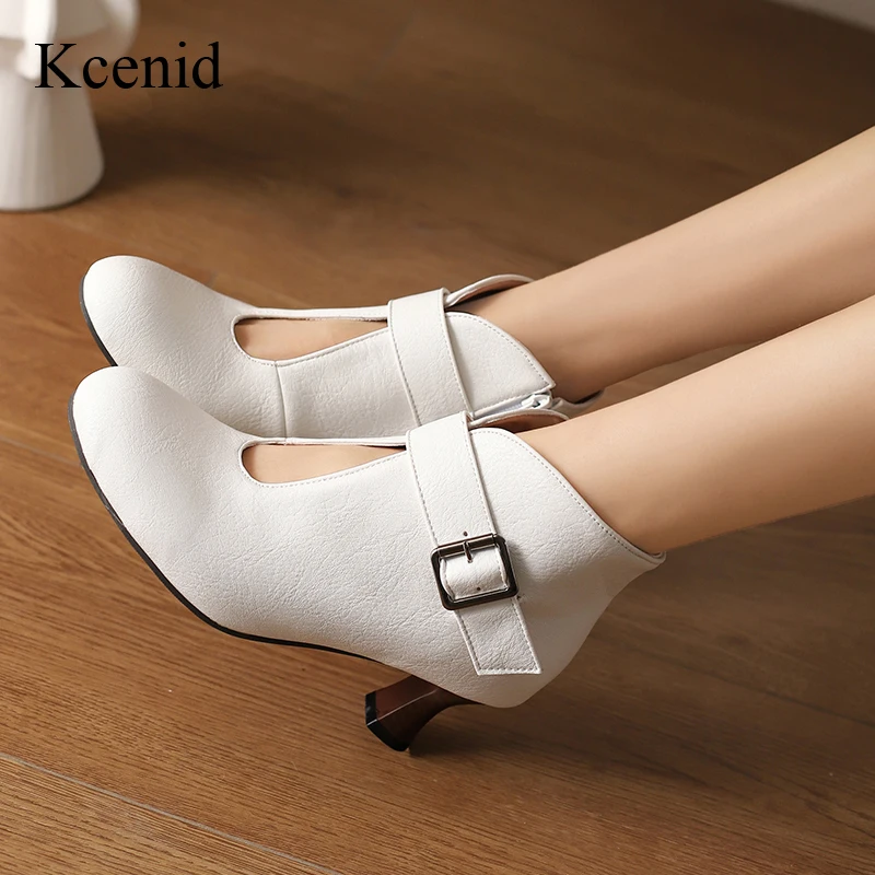 Kcenid Spring Autumn Round Toe Women Ankle Boots Street Style Zipper Buckle Short Boots Women High Heel Shoes Plus Size 32-50
Kcenid Spring Autumn Round Toe Women Ankle Boots Street Style Zipper Buckle Short Boots Women High Heel Shoes Plus Size 32-50