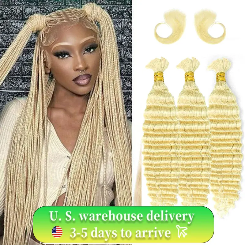 613 Curly Human Hair For Braiding Honey Blonde Deep Wave Double Drawn Bulk Human Hair Extensions Bundles No Weft For Boho Braids
613 Curly Human Hair For Braiding Honey Blonde Deep Wave Double Drawn Bulk Human Hair Extensions Bundles No Weft For Boho Braids