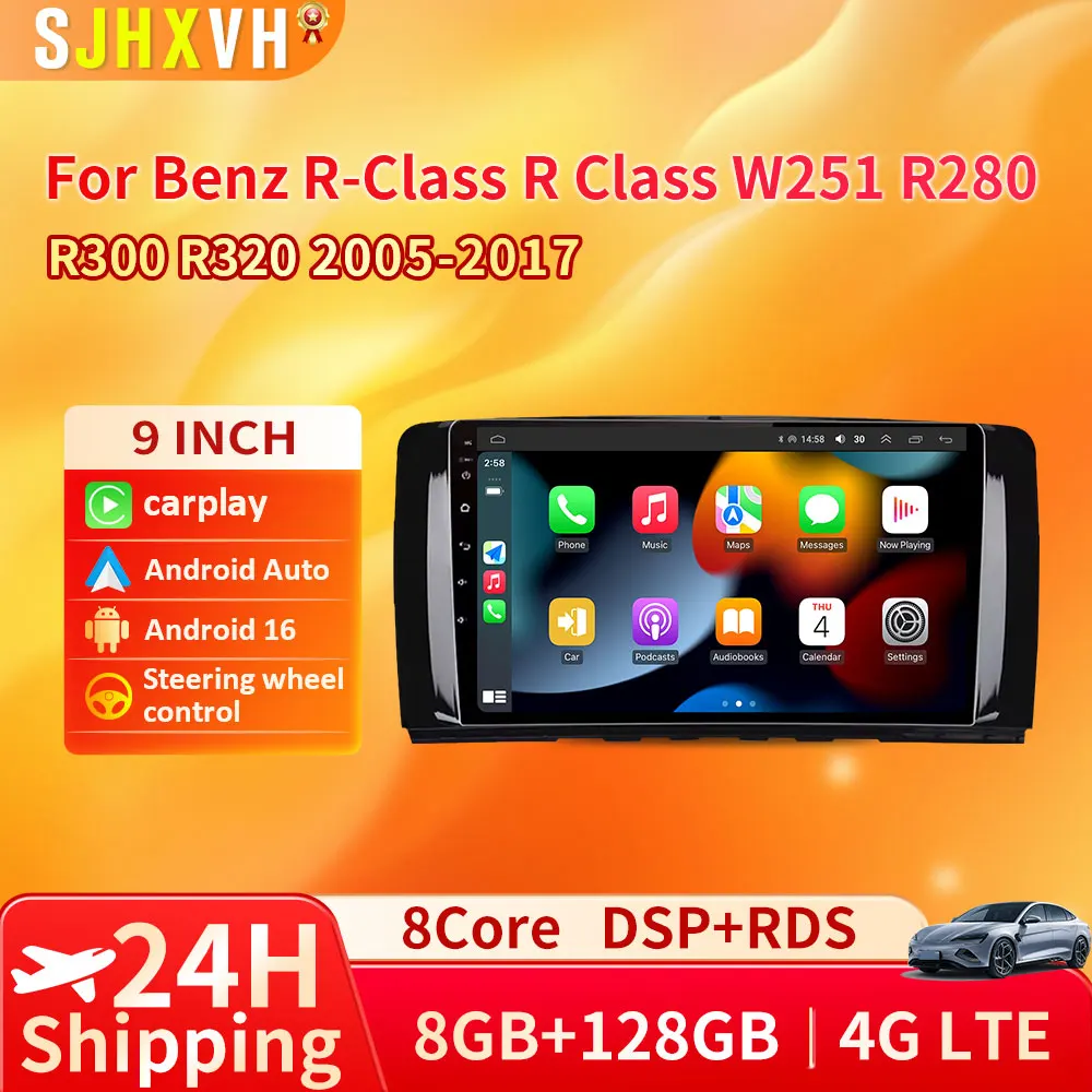 Android 16 Car Radio For Mercedes Benz R Class W251 R280 R300 R320 R350 R63 2005-2017 Lettore Video Multimediale Auto CanPlay 4G
Android 16 Car Radio For Mercedes Benz R Class W251 R280 R300 R320 R350 R63 2005-2017 Lettore Video Multimediale Auto CanPlay 4G