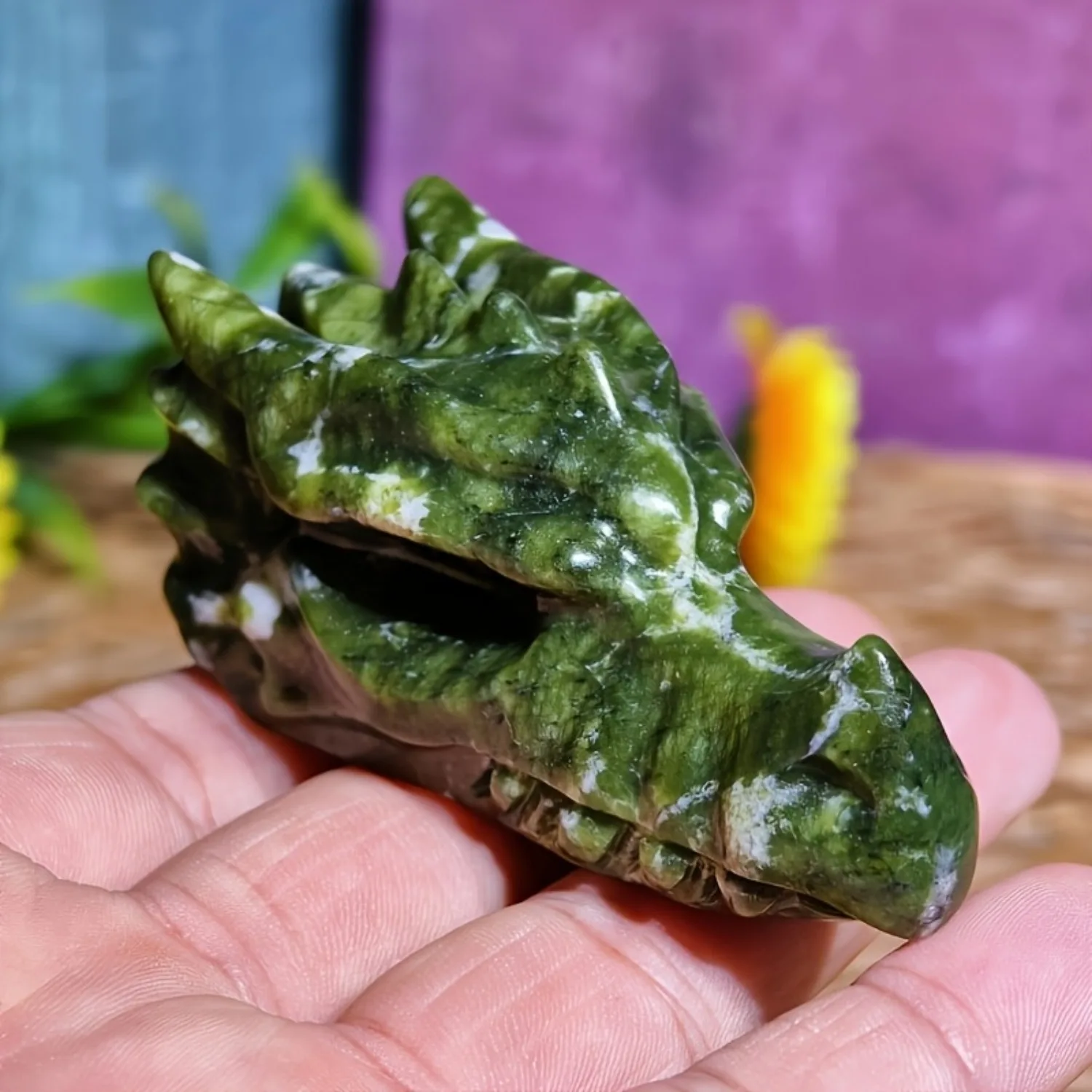 Serpentine Dragon Head Carving, Hand Carved Crystal Dragon Figurine, Natural Healing Mineral Home Decor Art Ornament Gift
Serpentine Dragon Head Carving, Hand Carved Crystal Dragon Figurine, Natural Healing Mineral Home Decor Art Ornament Gift