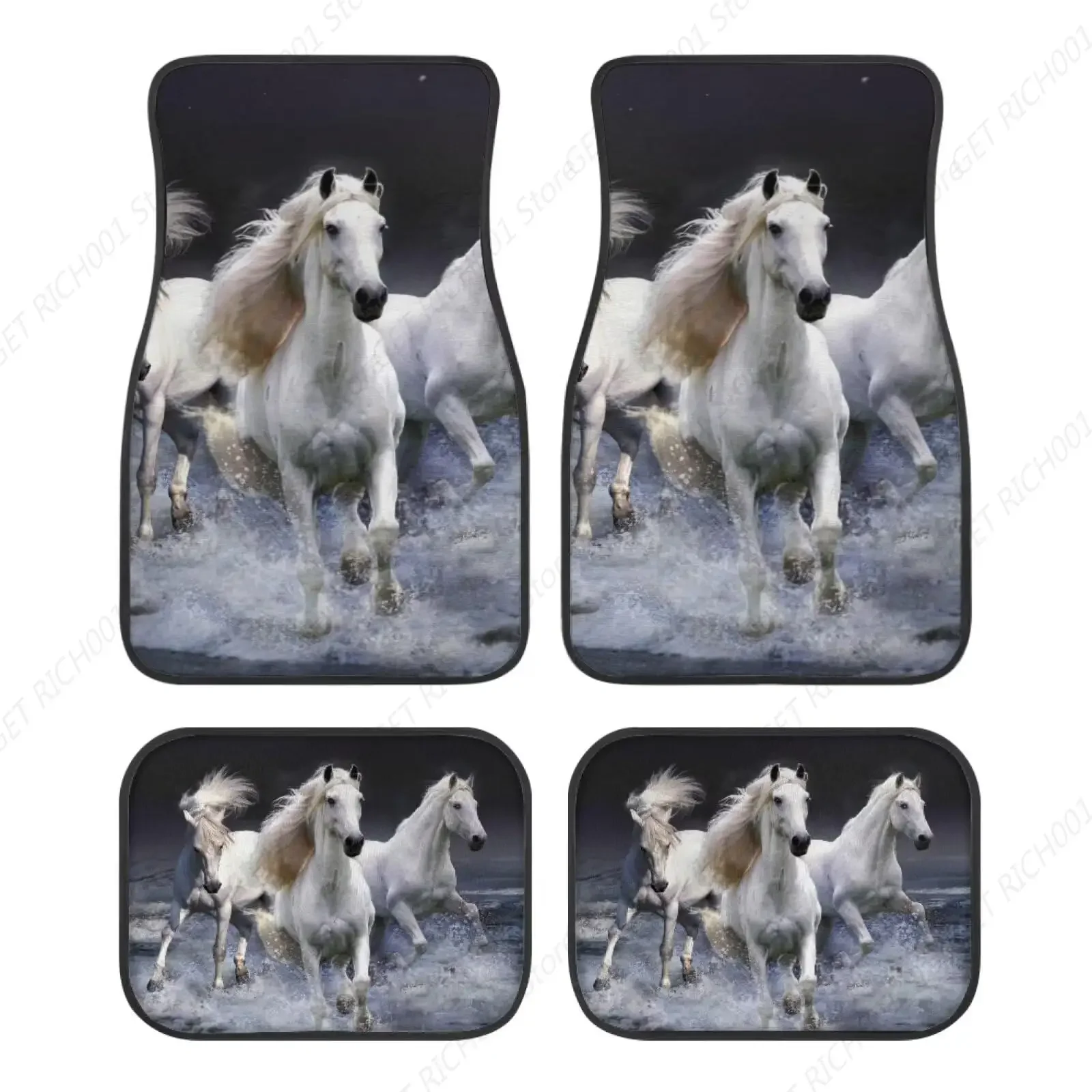White Horse Car Front And Rear Floor Mats Car Mats 4 Pcs Non Slip Auto Foot Mats One Size
White Horse Car Front And Rear Floor Mats Car Mats 4 Pcs Non Slip Auto Foot Mats One Size