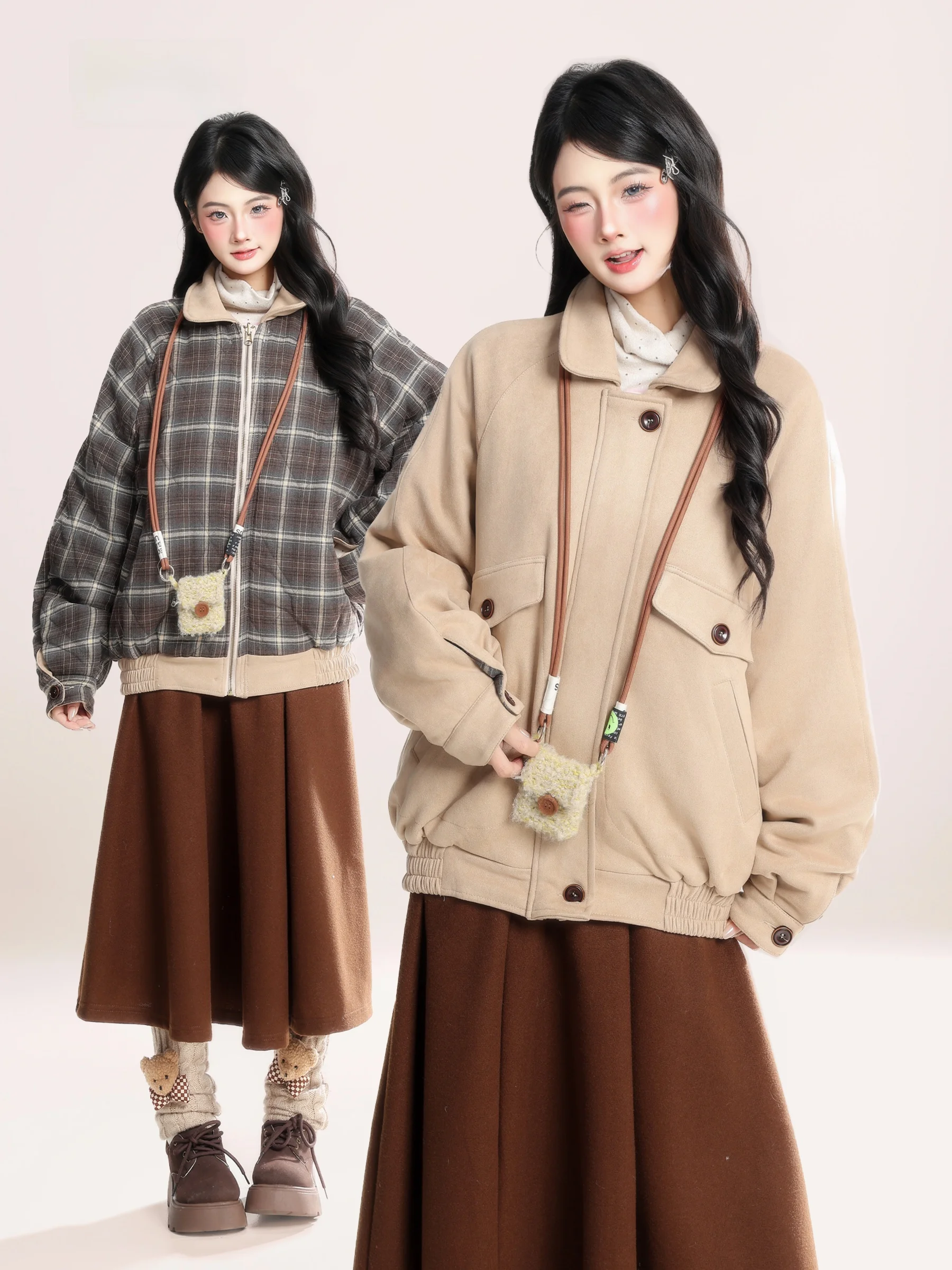 HM American Retro Plaid Double-Sided Suede Cotton Jaet Women Winter Versatile Warmth Trendy Commute Loose Fit Long Sve
HM American Retro Plaid Double-Sided Suede Cotton Jaet Women Winter Versatile Warmth Trendy Commute Loose Fit Long Sve