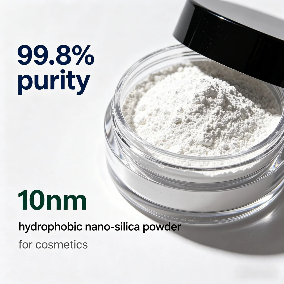 99.8% Purity Hydrophobic Nano Silica Powder 10nm Cosmetic Grade For Makeup Skincare Cosmetic Raw Material Nano Coating Polish
99.8% Purity Hydrophobic Nano Silica Powder 10nm Cosmetic Grade For Makeup Skincare Cosmetic Raw Material Nano Coating Polish