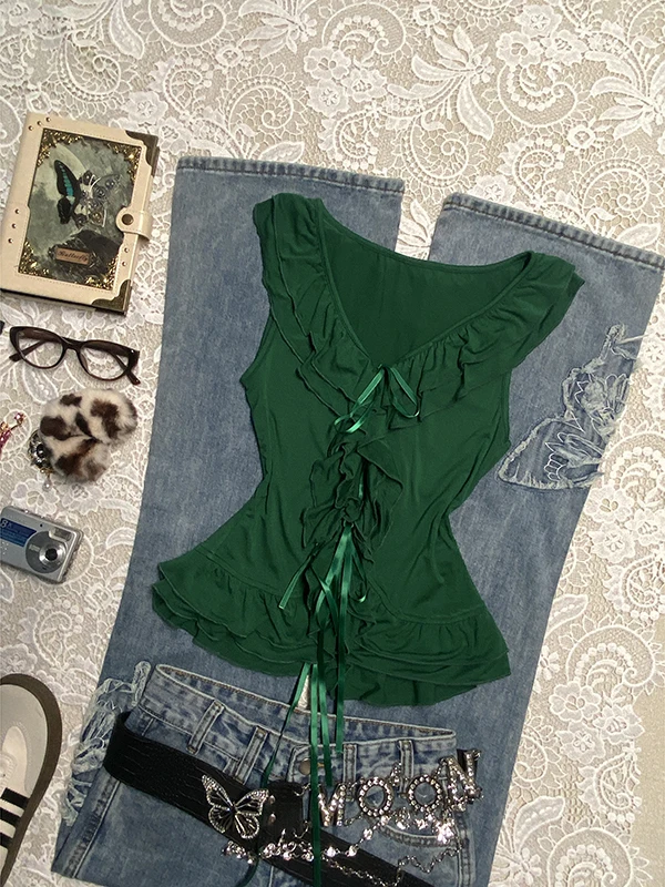 Boya Girl Original Bla Ruffle Hem V-Ne Svel T-irt Women Summer 2025 New Vintage Matching Top French Sle Slim Fi...
Boya Girl Original Bla Ruffle Hem V-Ne Svel T-irt Women Summer 2025 New Vintage Matching Top French Sle Slim Fi...