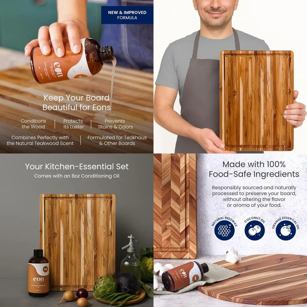 Wooden Cutting Board Oil Kit - FSC Certified Small Board with Juice Groove & EON Mineral Oil
Wooden Cutting Board Oil Kit - FSC Certified Small Board with Juice Groove & EON Mineral Oil