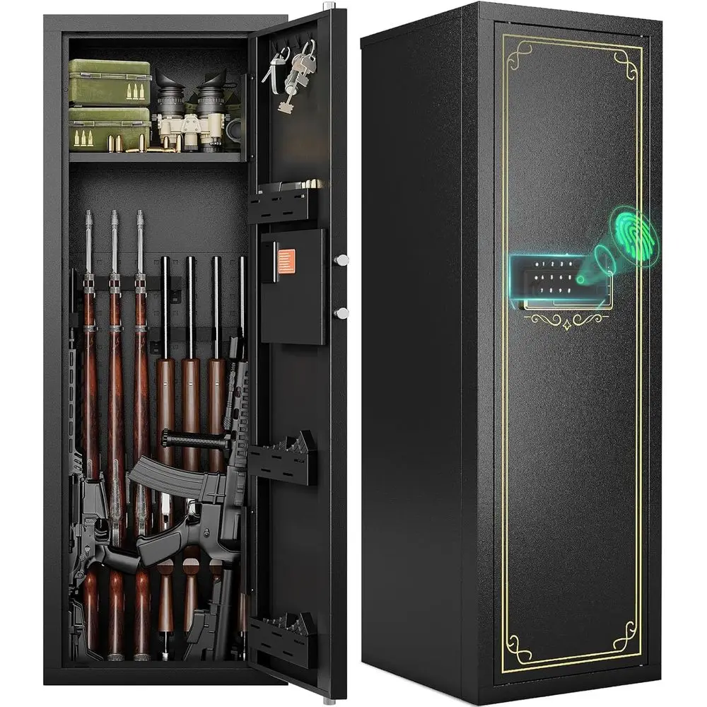 Biometric Safe for Firearms: AR-15, Pistols, and Shotguns - Large Cabinet with Removable Racks and Adjustable Shelves, Fingerpri
Biometric Safe for Firearms: AR-15, Pistols, and Shotguns - Large Cabinet with Removable Racks and Adjustable Shelves, Fingerpri
