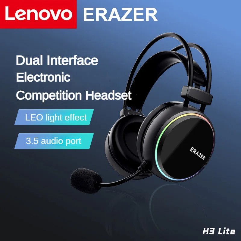 Игровая гарнитура Lenovo ERAZER, профессиональная гарнитура для киберспорта, управление кабелем, аудиогарнитура 3,5 с чувствительным микрофоном и световым эффектом
Игровая гарнитура Lenovo ERAZER, профессиональная гарнитура для киберспорта, управление кабелем, аудиогарнитура 3,5 с чувствительным микрофоном и световым эффектом