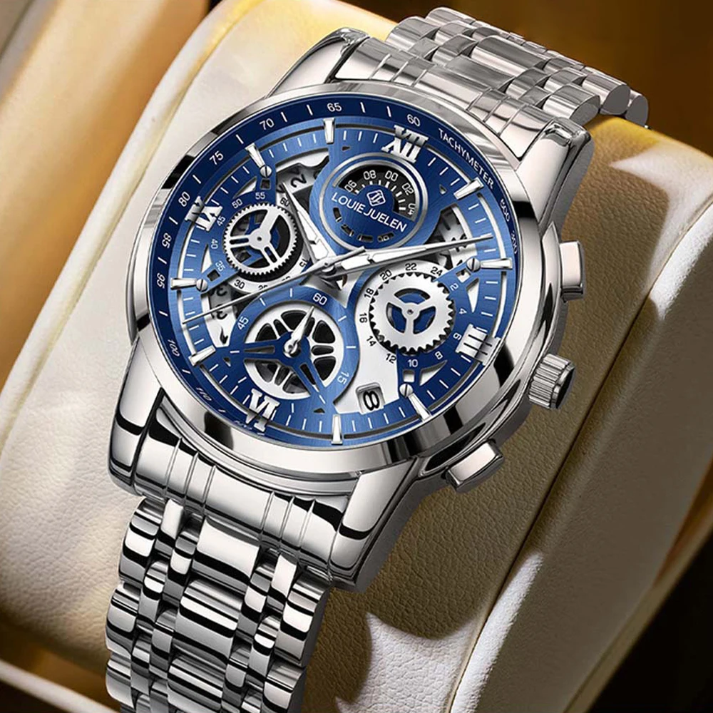 LOUIE JUELEN New Men's Quartz Multifunction Skeleton Design Stylish Business Men 's Quartz Wristwatch часы мужские наручные
LOUIE JUELEN New Men's Quartz Multifunction Skeleton Design Stylish Business Men 's Quartz Wristwatch часы мужские наручные