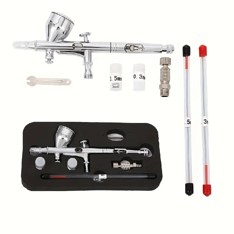 HY180 Dual-Action Gravity Airbrush Kit, 0.2/0.3/0.5mm Nozzles, for Art Painting, Model Car Paint Repair
HY180 Dual-Action Gravity Airbrush Kit, 0.2/0.3/0.5mm Nozzles, for Art Painting, Model Car Paint Repair