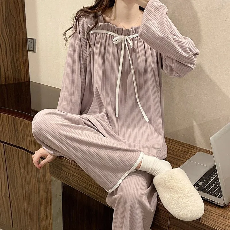 Princess Style Pajamas Women Autumn Winter Loungewear 2024 New Long Sleeved Sleepwear Oversized Square Neck Loose Homewear Set
Princess Style Pajamas Women Autumn Winter Loungewear 2024 New Long Sleeved Sleepwear Oversized Square Neck Loose Homewear Set