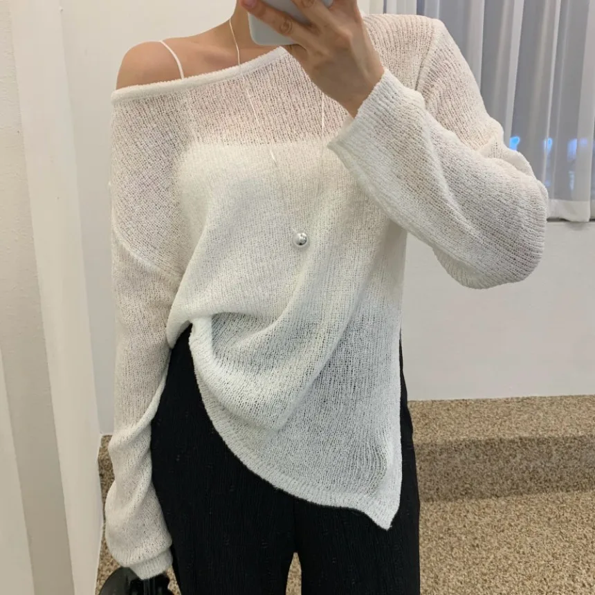 Chic Spring Summer Shoulder Bared Long Sleeve Thin Knitted Sweater Women's Design Sense Open Split Overhead Sun Protection Co...
Chic Spring Summer Shoulder Bared Long Sleeve Thin Knitted Sweater Women's Design Sense Open Split Overhead Sun Protection Co...