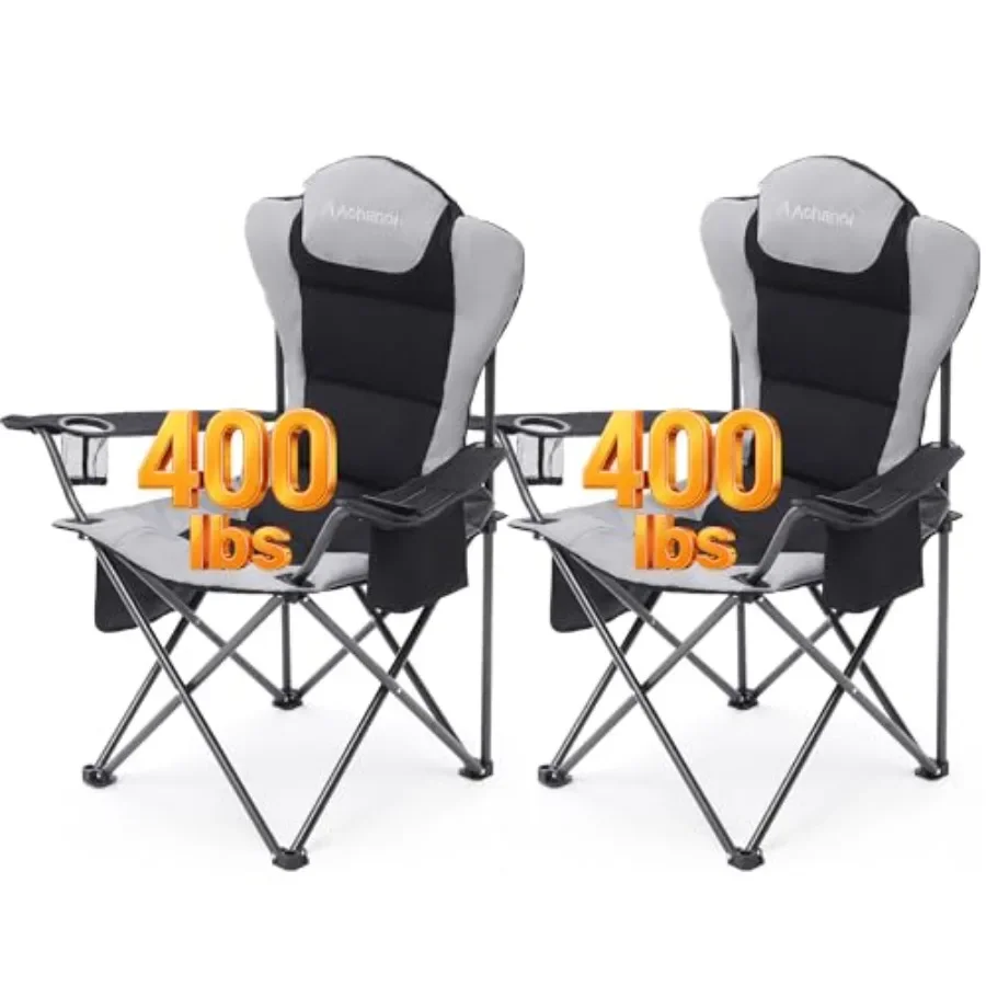 Outdoor camping chairs for heavy adults, steel frame, black, supports up to 400 lbs, includes cup holder and cooler bag
Outdoor camping chairs for heavy adults, steel frame, black, supports up to 400 lbs, includes cup holder and cooler bag