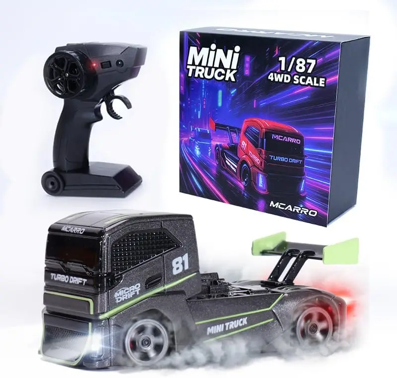 1/87 Scale Drift Rc Car - Semi-Truck Edition | 2.4GHz 4WD High-Speed Mini Remote Control Truck with Racing Lights (Gray)
1/87 Scale Drift Rc Car - Semi-Truck Edition | 2.4GHz 4WD High-Speed Mini Remote Control Truck with Racing Lights (Gray)