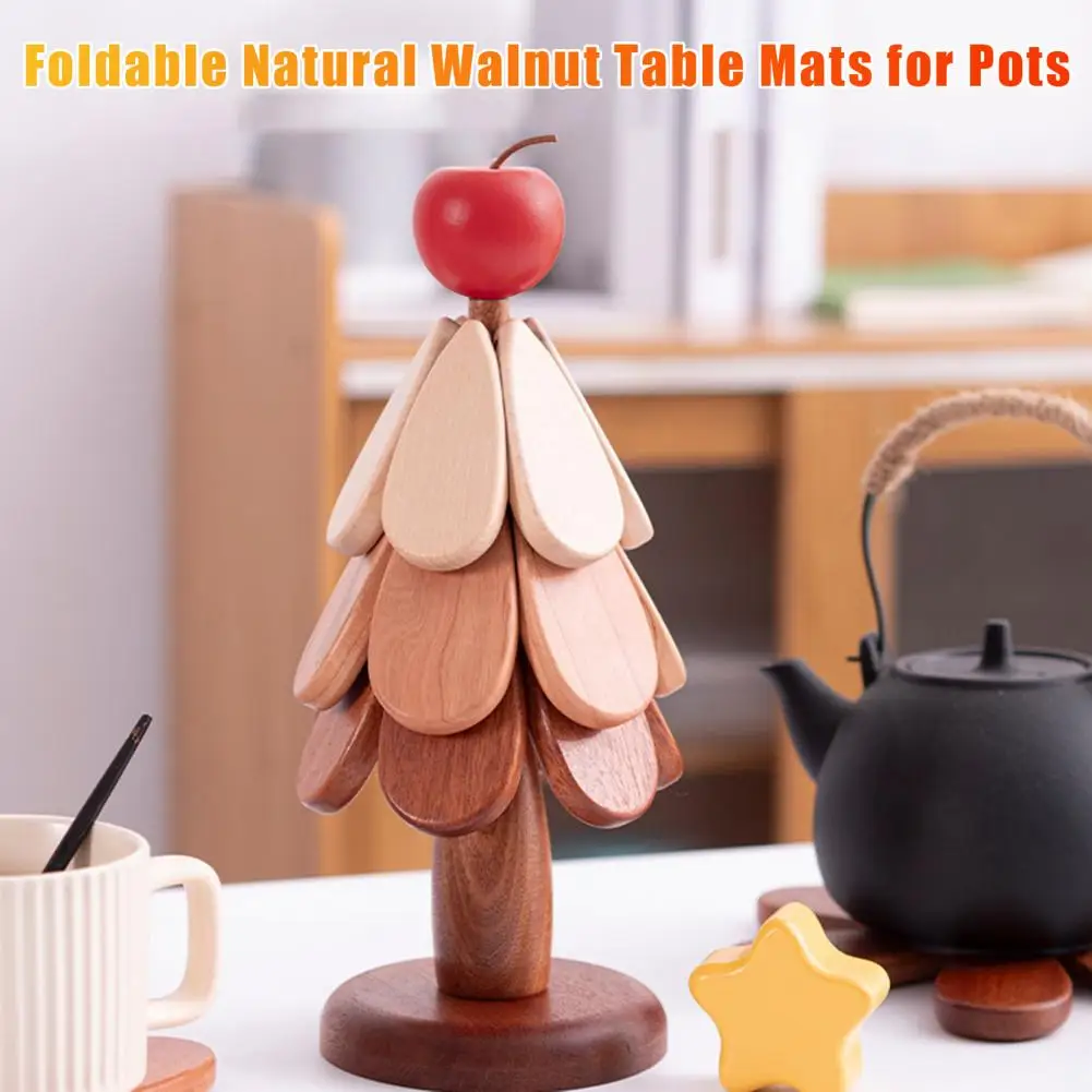 Walnut Wood Tripod Elegant Walnut Wooden Trivets for Hot Dishes Teapots Christmas Tree Potholder Set Foldable Table for Pots
Walnut Wood Tripod Elegant Walnut Wooden Trivets for Hot Dishes Teapots Christmas Tree Potholder Set Foldable Table for Pots