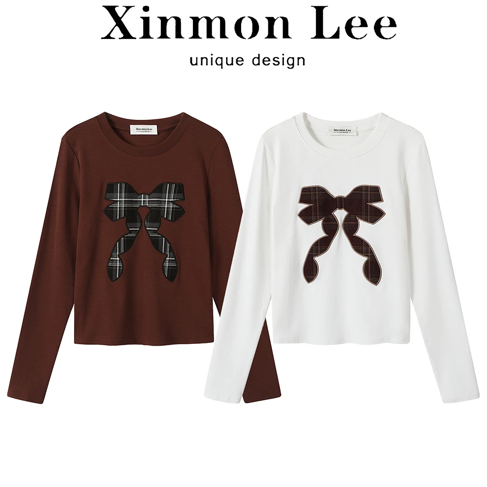Sweet Hot Girl Casual Plaid Bow T-shirt for Women's Autumn O-neck Long-sleeved Slim Fit Top Fashion Female Clothes
Sweet Hot Girl Casual Plaid Bow T-shirt for Women's Autumn O-neck Long-sleeved Slim Fit Top Fashion Female Clothes