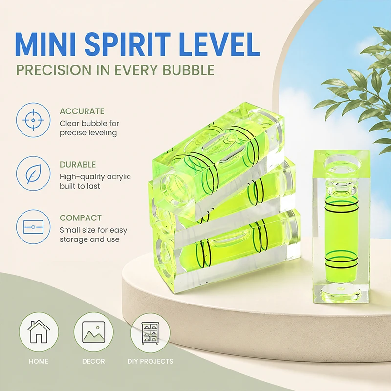 Mini Dual-Bubble Square Level Ruler Precision Pocket-Size Spirit Measuring Tool for Carpentry Wood Carving Install Align