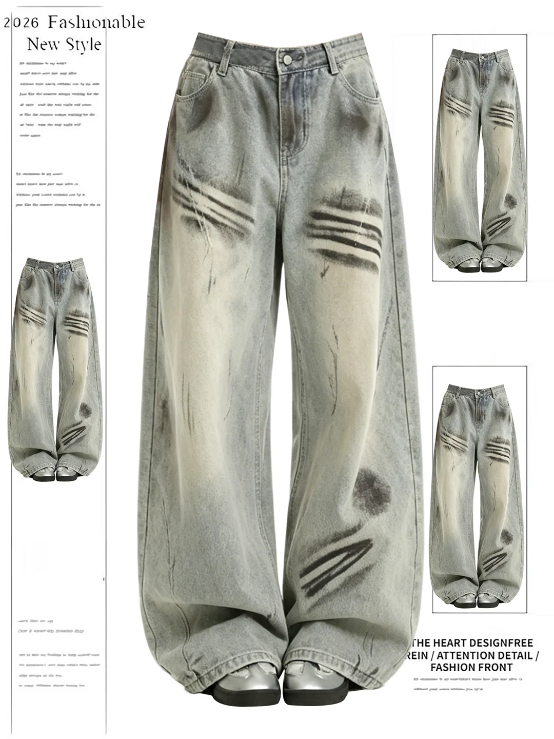 Retro Washed Faded Denim Wide Leg Pants Women's Summer High Waist Loose Floor-Length Trousers Casual Wear Soft Cotton Jeans
Retro Washed Faded Denim Wide Leg Pants Women's Summer High Waist Loose Floor-Length Trousers Casual Wear Soft Cotton Jeans