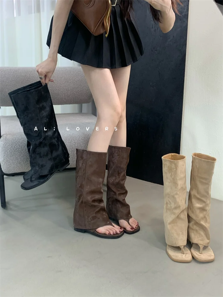 New 2025 Summer Women Sandals Boots Fashion Open Toe Flats Sheepskin Sandals Retro High Top Ladies Street Shoes Zapatos De Mujer
New 2025 Summer Women Sandals Boots Fashion Open Toe Flats Sheepskin Sandals Retro High Top Ladies Street Shoes Zapatos De Mujer