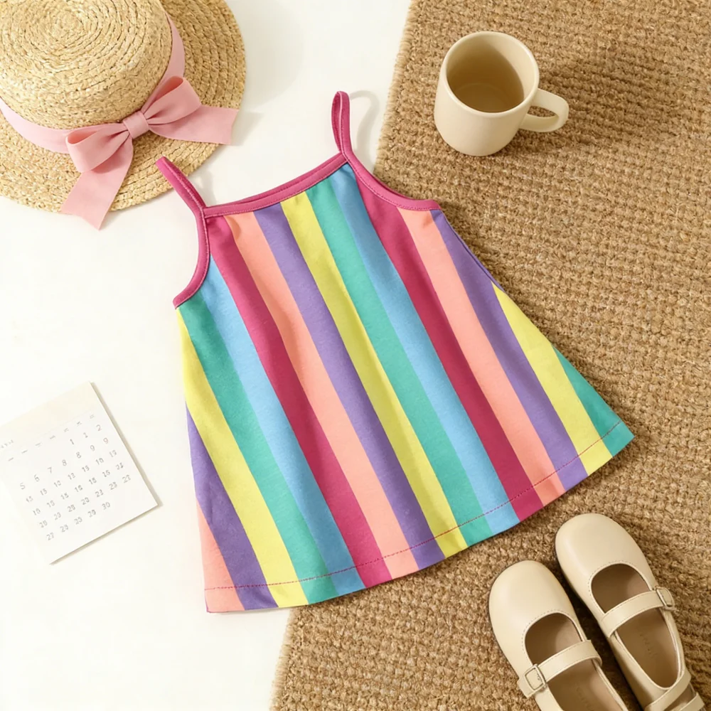Girls' Dress Summer Colorful Striped Tank Top Baby Girl Dress Cute Beach Baby Dress Baby Girl Clothes
Girls' Dress Summer Colorful Striped Tank Top Baby Girl Dress Cute Beach Baby Dress Baby Girl Clothes