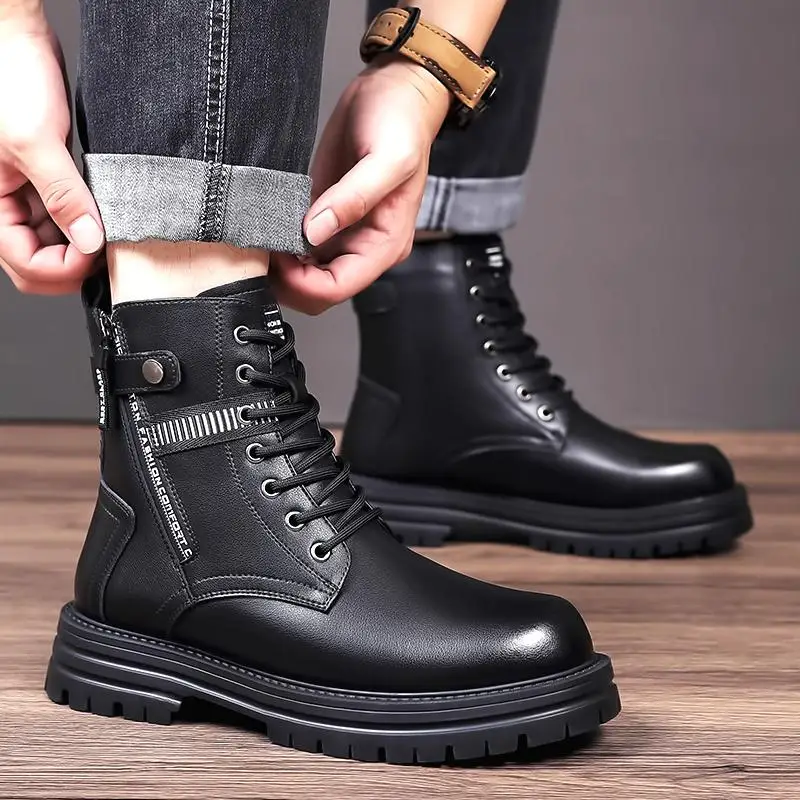 Thick Soled Winter for Ankle Wool and Genuine Leather Cowboy Boots Men Warm Fleece British Style American Retro Mid Top Short
Thick Soled Winter for Ankle Wool and Genuine Leather Cowboy Boots Men Warm Fleece British Style American Retro Mid Top Short