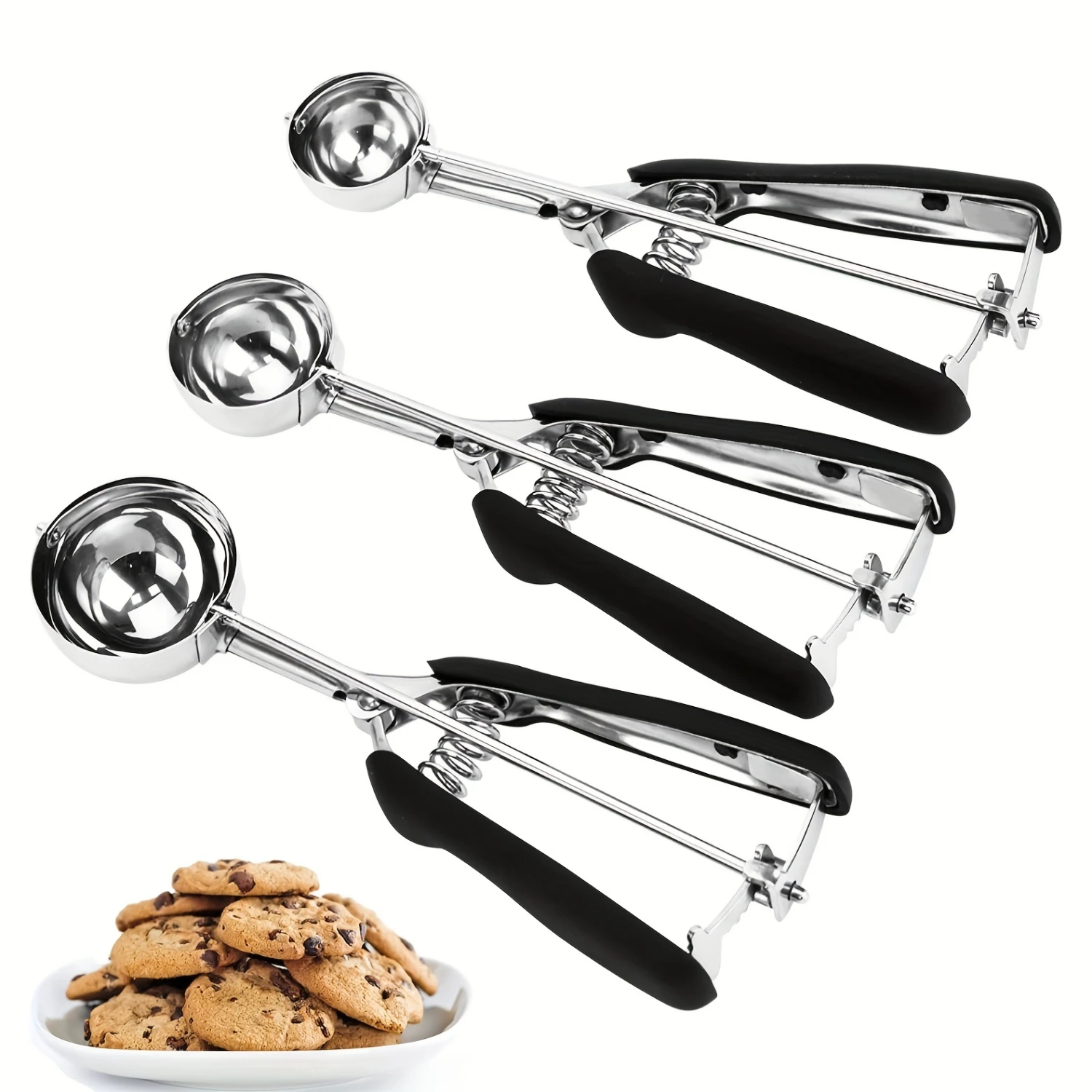 Or 3-piece Set Of Ice Cream Scoop, cookie Scoop, cookie Dough Scoop, cream Scoop, ice Cream Scoop, 0.5 Oz 1 Oz 1.6oz Black 18/8
Or 3-piece Set Of Ice Cream Scoop, cookie Scoop, cookie Dough Scoop, cream Scoop, ice Cream Scoop, 0.5 Oz 1 Oz 1.6oz Black 18/8