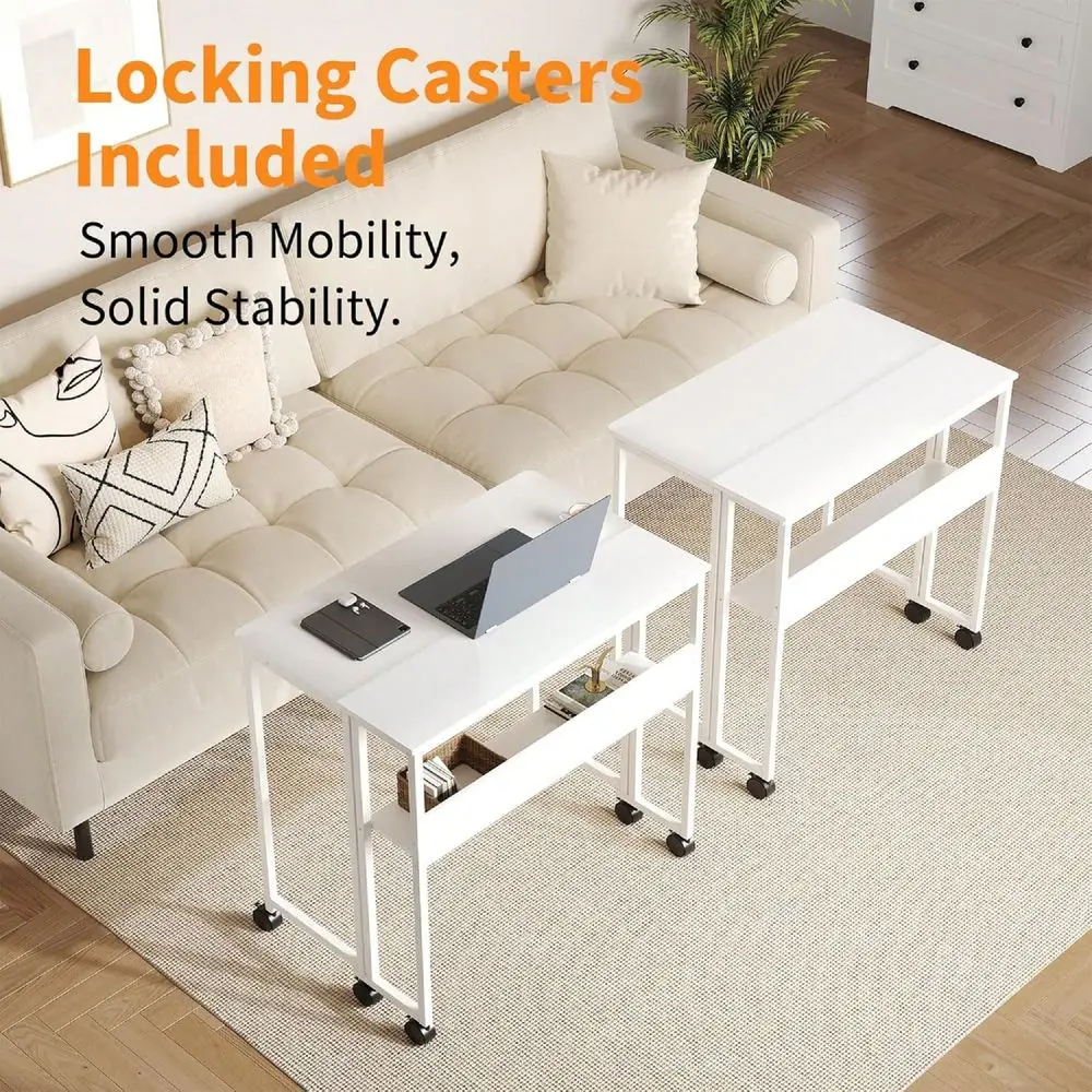 Folding Desk With Storage Shelf And Wheels Compact Home Office Table Sturdy Metal Frame Easy Assembly White
Folding Desk With Storage Shelf And Wheels Compact Home Office Table Sturdy Metal Frame Easy Assembly White