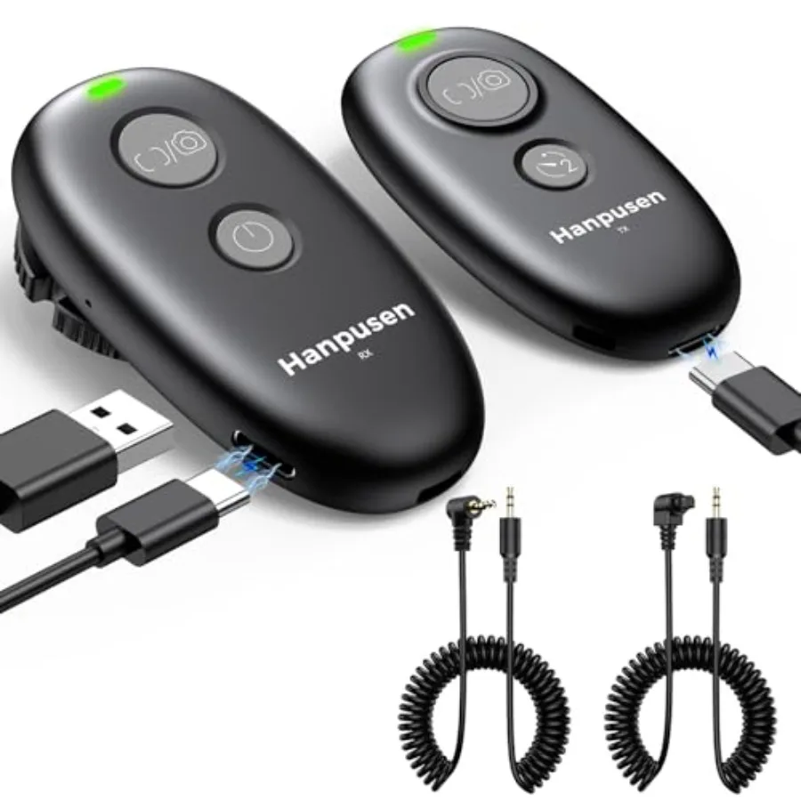 Rechargeable Wireless Camera Remote Control for Canon Rebel T7, R6 Mark II, T6, T5, 850D, R5, R6, R7, R10, R50 V, R100, R3, R5
Rechargeable Wireless Camera Remote Control for Canon Rebel T7, R6 Mark II, T6, T5, 850D, R5, R6, R7, R10, R50 V, R100, R3, R5