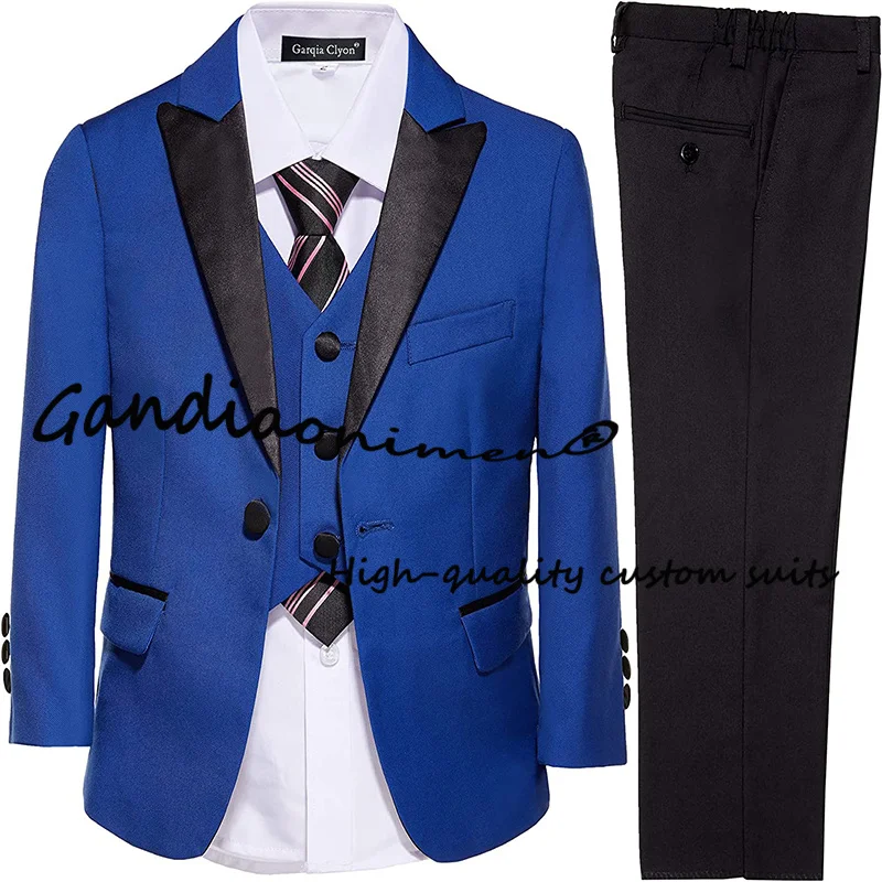 Royal Blue Suit for Kids Jacket Vest Pants Tie 4-Piece Set Wedding Tuxedo Peak Lapel Blazer Boys 2-16 Years Outfit
Royal Blue Suit for Kids Jacket Vest Pants Tie 4-Piece Set Wedding Tuxedo Peak Lapel Blazer Boys 2-16 Years Outfit