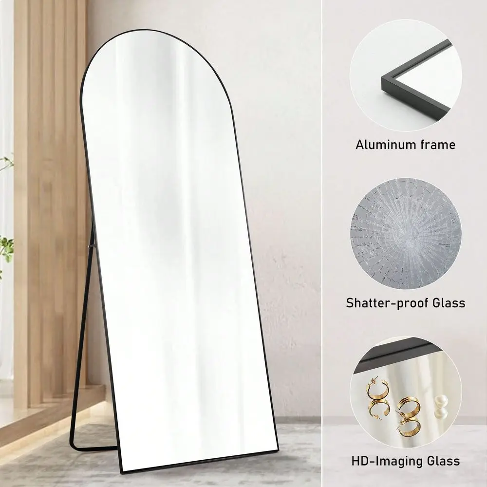 Arched Full Length Mirror 2 Sizes For Bedroom, Full Body Mirror With Stand, Hanging Or Leaning For Wall, Aluminum Alloy Thin Fr
Arched Full Length Mirror 2 Sizes For Bedroom, Full Body Mirror With Stand, Hanging Or Leaning For Wall, Aluminum Alloy Thin Fr