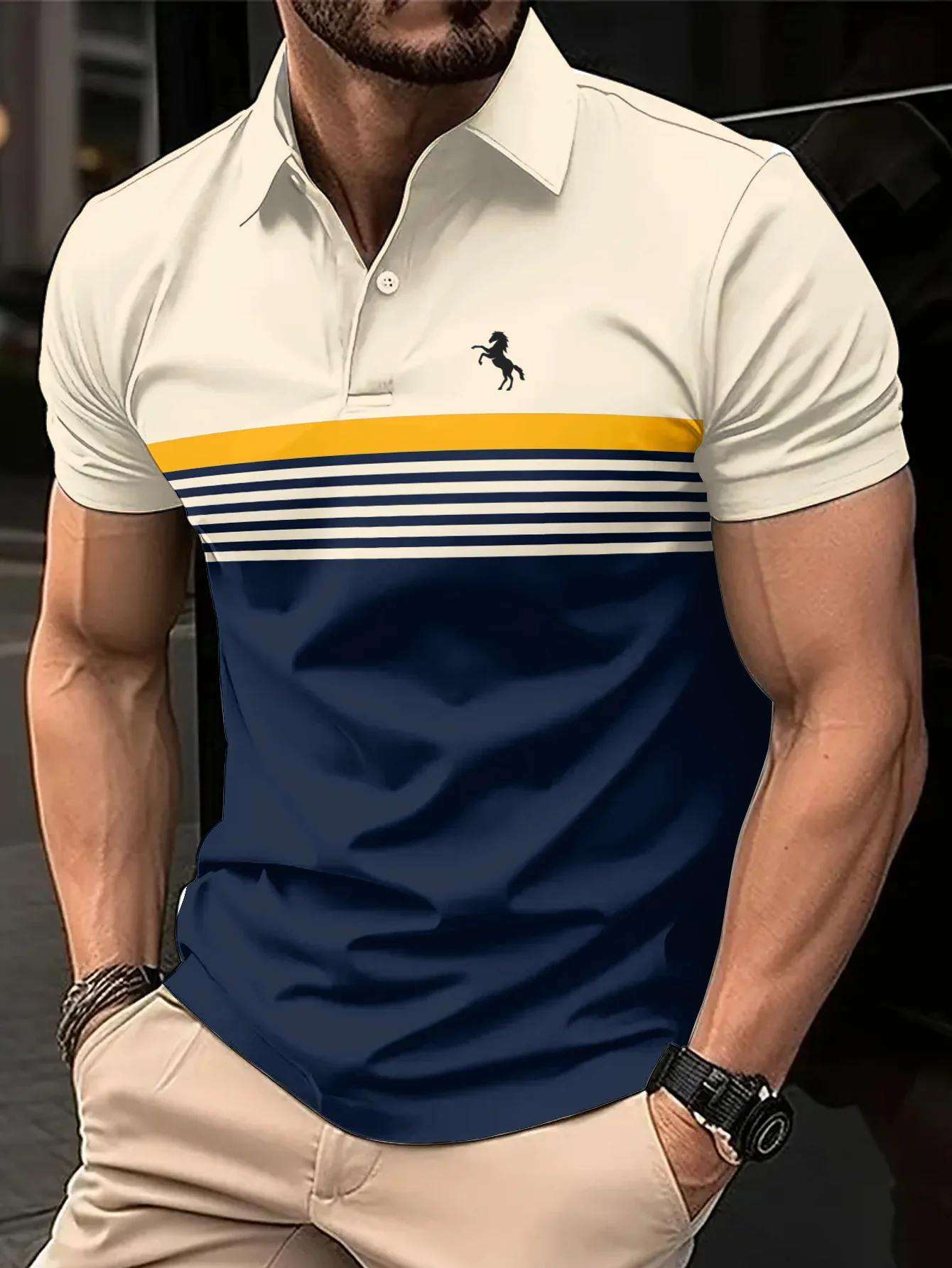2025 Men's Fashion Color Block Shirt Lapel Golf Shirt Short Sleeve Printed Button Clothing Fashion Design Casual Breathable POLO
2025 Men's Fashion Color Block Shirt Lapel Golf Shirt Short Sleeve Printed Button Clothing Fashion Design Casual Breathable POLO