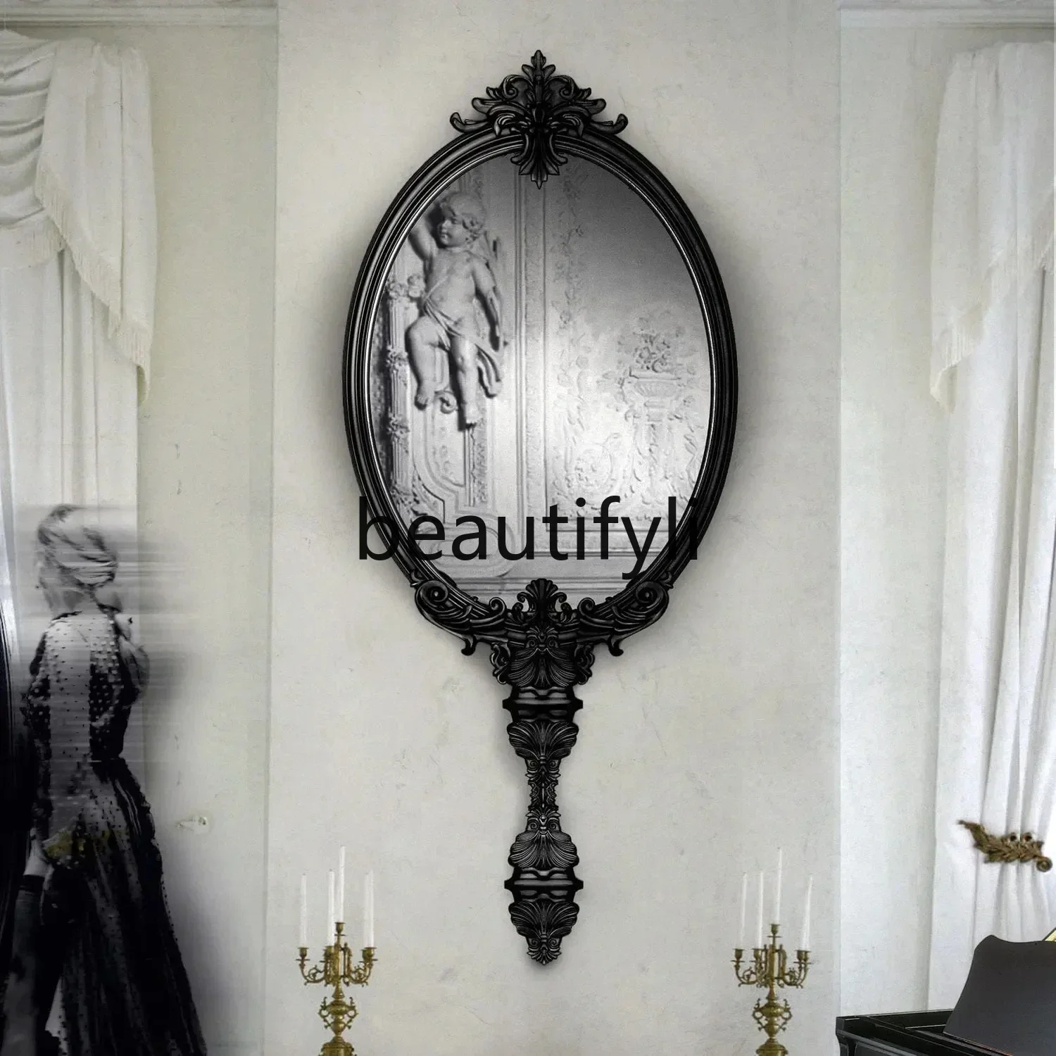 ssK178 ss25 ss American, decorative mirror European carved wall hanging French retro wall hanging bathroom mirror porch backgrou
ssK178 ss25 ss American, decorative mirror European carved wall hanging French retro wall hanging bathroom mirror porch backgrou