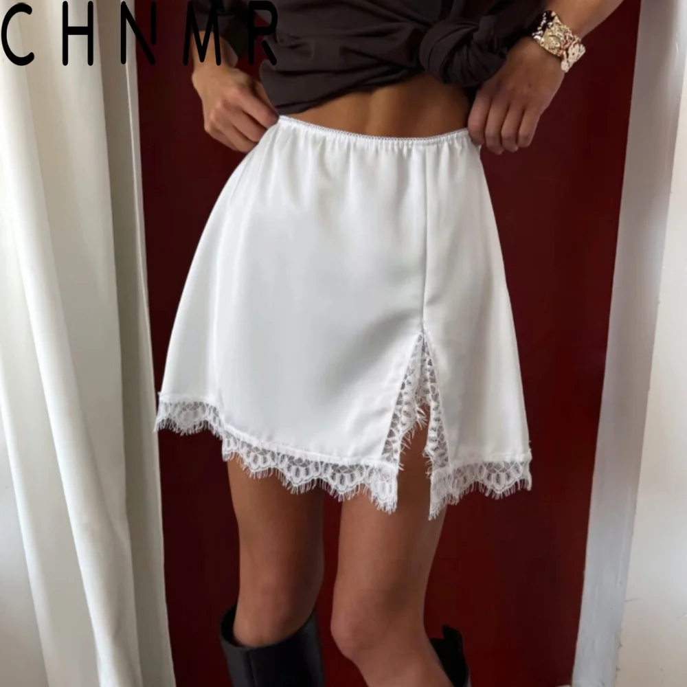 CHNMR Women's Satin Lace Patchwork Short Skirt Summer Sexy High Waist Split Mini Skirts For Fashion Streetwear Slim Skirt Female
CHNMR Women's Satin Lace Patchwork Short Skirt Summer Sexy High Waist Split Mini Skirts For Fashion Streetwear Slim Skirt Female
