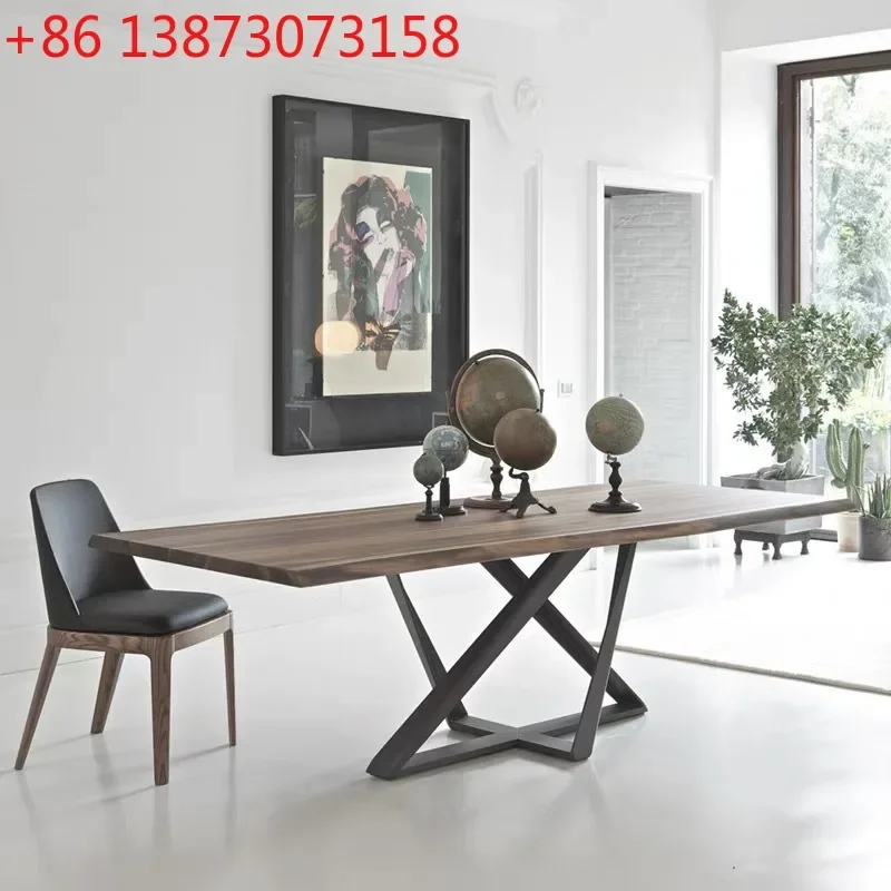 Wrought iron solid wood conference table simple modern desk study desk
Wrought iron solid wood conference table simple modern desk study desk